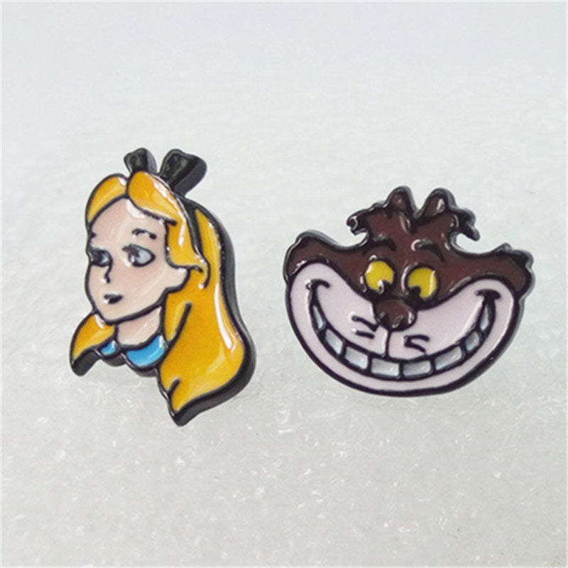 Alice and Cheshire Cat Stud Earrings